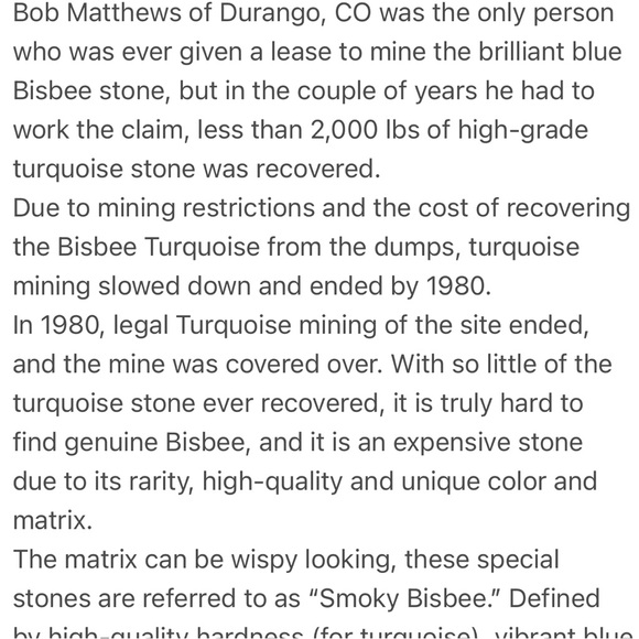 VERY RARE Huge Smoky Bisbee Turquoise, 26 Gram Ring, Silver, South Western U.S - Picture 7 of 8